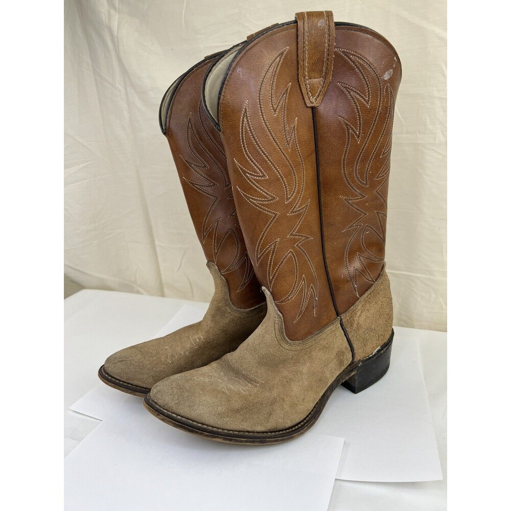 Vtg Acme Women’s Western Boots Cowgirl Sz 6D Leather & Suede Brown USA Made